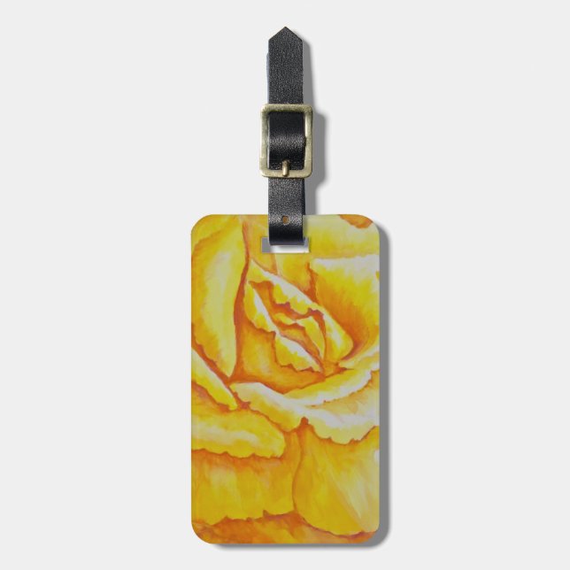 Etiqueta De Bagagem Rosa amarelo (Frente Vertical)