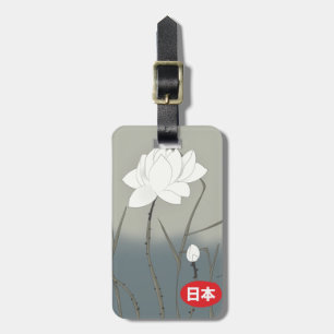 Etiqueta De Bagagem Rosa Branca Japonesa