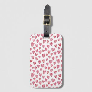 Etiqueta De Bagagem Rosa corado coração de amor