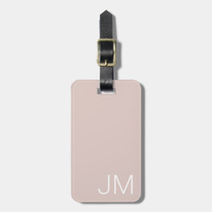 Etiqueta De Bagagem Rosa Corado Inicial Maiúscula Monogramada Oversize