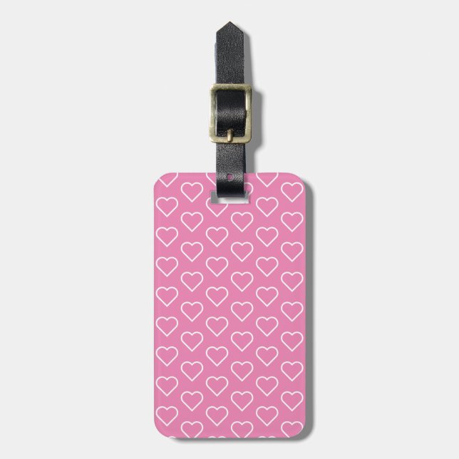 Etiqueta de Bagagem Rosa - Cores Personalizadas -  (Frente Vertical)