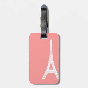 Etiqueta De Bagagem Rosa da torre Eiffel