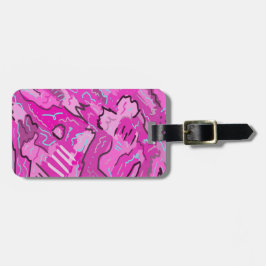 Etiqueta De Bagagem Rosa! Diversão com Abstrato Art