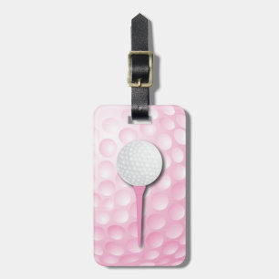 Etiqueta De Bagagem Rosa do T de golfe