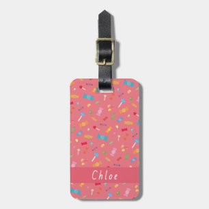 Etiqueta De Bagagem Rosa Doce Nome Personalizado