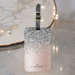 Etiqueta De Bagagem Rosa Dourado - Monograma brilhante cor-de-rosa<br><div class="desc">Rosa Dourado - Folha cor-de-rosa e folha de folhas esmeriladas Metálicas Brilhante Brilhante Nome do Monograma e Marca Inicial ou Bagagem. Isto faz o doce e perfeito aniversário de 16 anos, casamento, chá de panela, aniversário, chá de fraldas ou festa de solteira presente para alguém que ama luxo de luxo...</div>