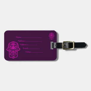 Etiqueta De Bagagem Rosa floral de Hamsa