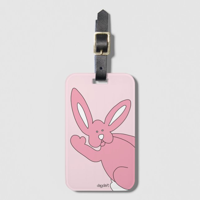 Etiqueta De Bagagem Rosa Goodbye Bunny (Frente Vertical)