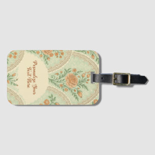 Etiqueta De Bagagem Rosa Menta Romântica Vintage Vitoriana Personaliza