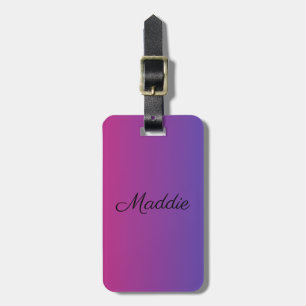 Etiqueta De Bagagem Rosa Ombre e Roxo