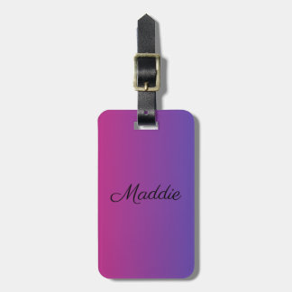 Etiqueta De Bagagem Rosa Ombre e Roxo