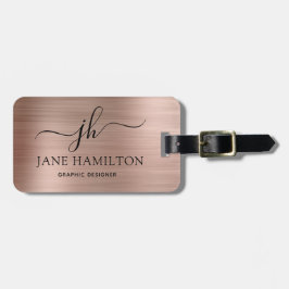 Etiqueta De Bagagem Rosa Personalizado Script Personalizado