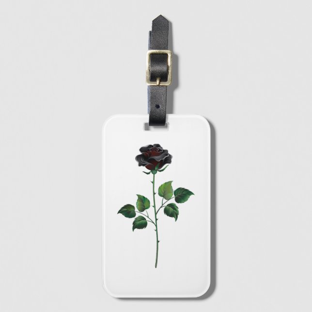 Etiqueta De Bagagem Rosa preto (Frente Vertical)