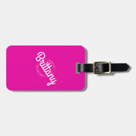 Etiqueta De Bagagem Rosa Quente Retro Boneca Vamos à Festa!