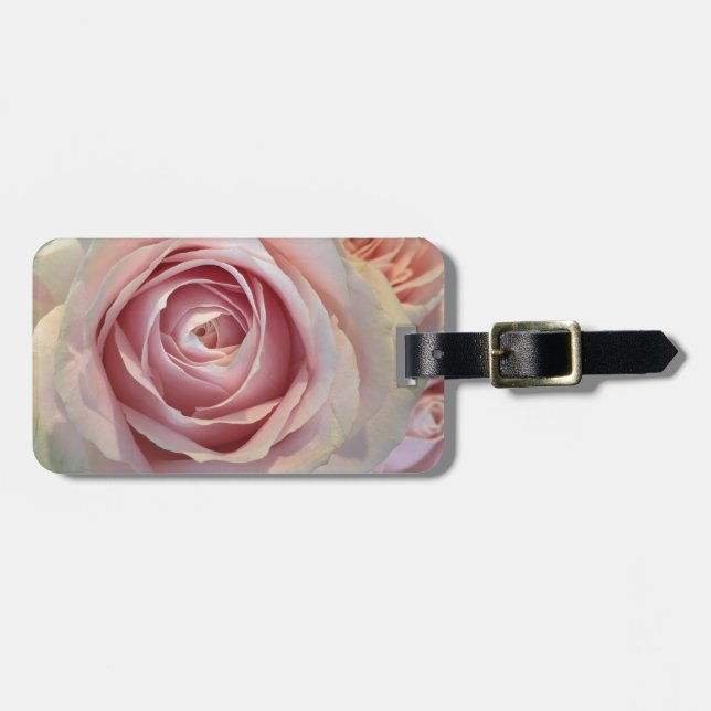 Etiqueta de Bagagem Rosa Rosa (Frente Horizontal)