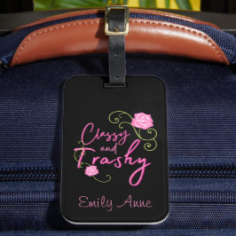 Etiqueta De Bagagem Rosa Rosa Rosa Rosa Clássica e Trashy Personalizad