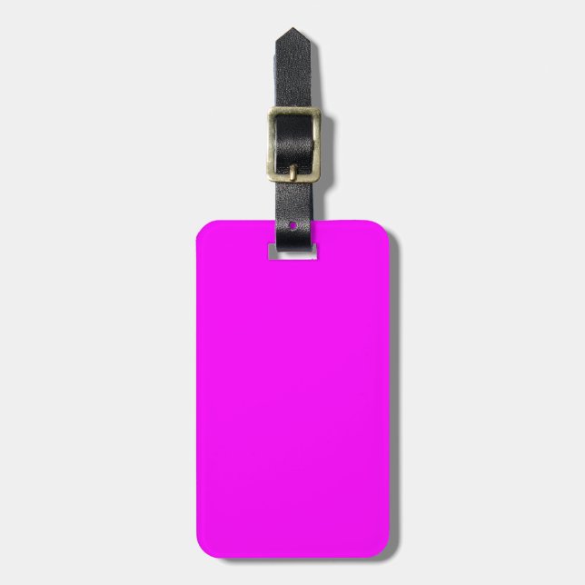 Etiqueta De Bagagem Rosa Sólido (Frente Vertical)