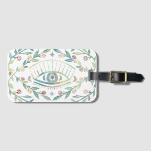 Etiqueta De Bagagem Rosas Místicos Vinhas Magnéticas Boho Colorido