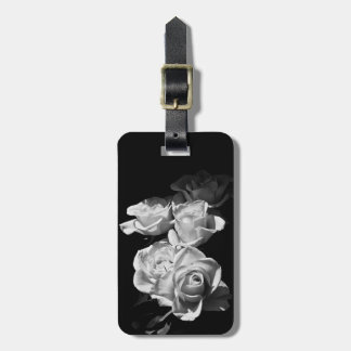 Etiqueta De Bagagem Rosas preto e branco