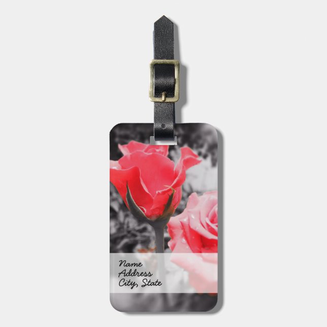 Etiqueta De Bagagem Rosas românticos (Frente Vertical)
