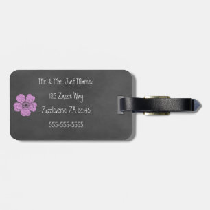 Etiqueta De Bagagem Rosas Rosas Pink Chalkboard