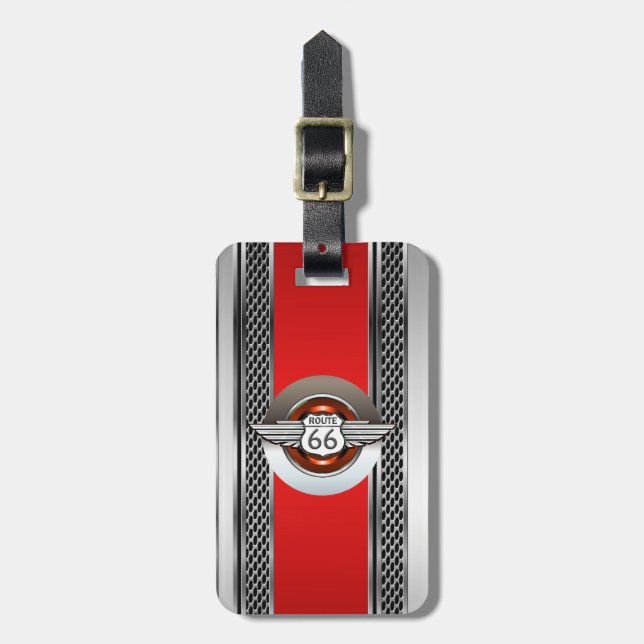 Etiqueta De Bagagem Rota Car Chrome 66 (Frente Vertical)