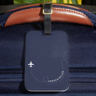 Etiqueta De Bagagem Rota de Avião Voando Fora DIY Cor Nome Personaliza