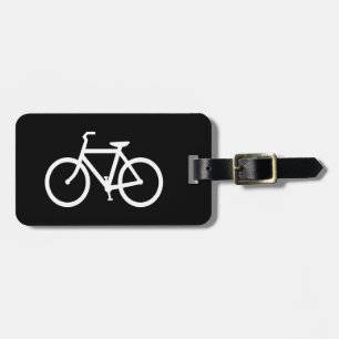 Etiqueta De Bagagem Rota de Bicicleta Branca