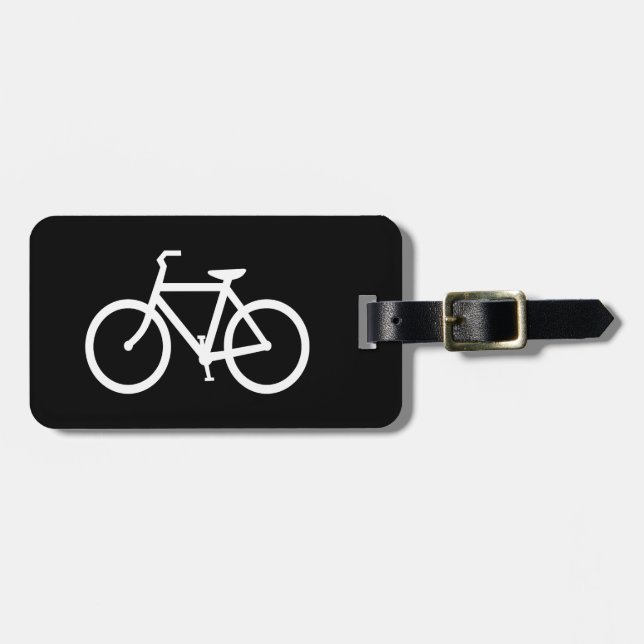 Etiqueta De Bagagem Rota de Bicicleta Branca (Frente Horizontal)