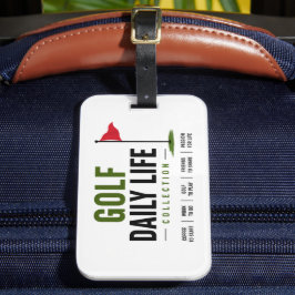 Etiqueta De Bagagem Rotina diária de golfe