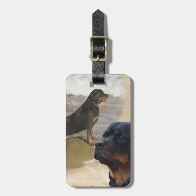 Etiqueta De Bagagem Rottweiler (Frente Vertical)