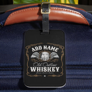 Etiqueta De Bagagem Rótulo Whiskey Antigo ADICIONAR Nome da Família FO