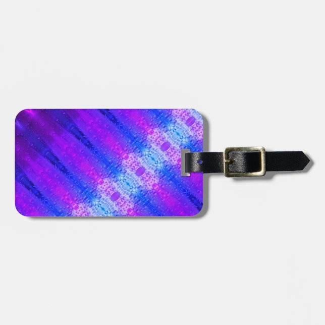 Etiqueta de Bagagem Roxa Ikat X Miami (Frente Horizontal)