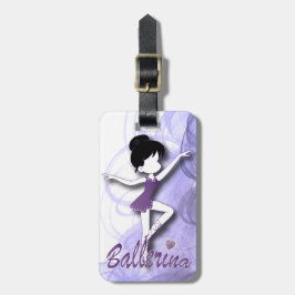 Etiqueta De Bagagem Roxo adorável do texto | do dançarino | DIY da