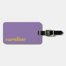 Etiqueta De Bagagem Roxo Brilhante e Moderno Amarelo Personalizado