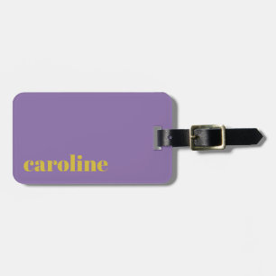 Etiqueta De Bagagem Roxo Brilhante e Moderno Amarelo Personalizado