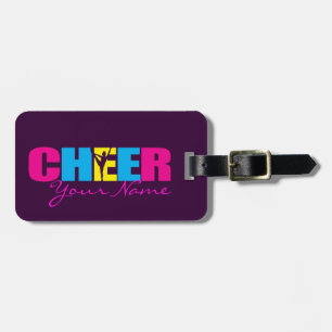 Etiqueta De Bagagem Roxo Cheerleading personalizado do elogio
