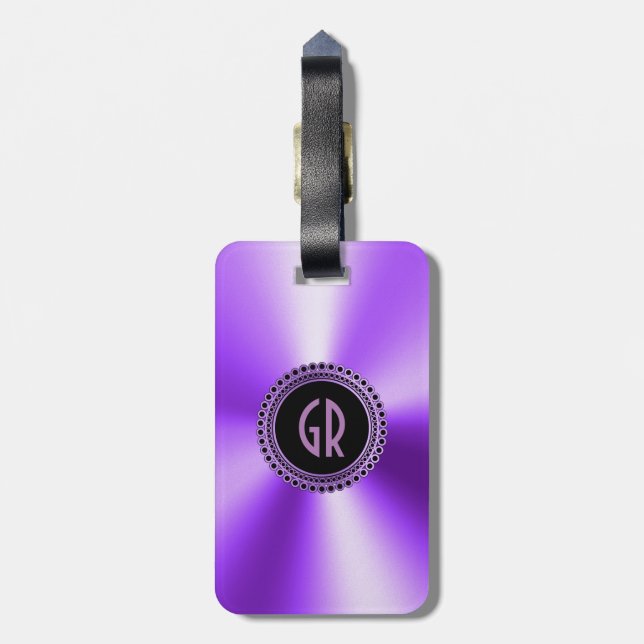 Etiqueta De Bagagem Roxo Metálico Aço Inoxidável (Traseira Vertical)