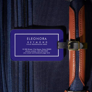 Etiqueta De Bagagem Royal Blue Elegant