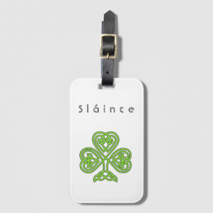 Etiqueta De Bagagem Rua Céltica Design Shamrock.