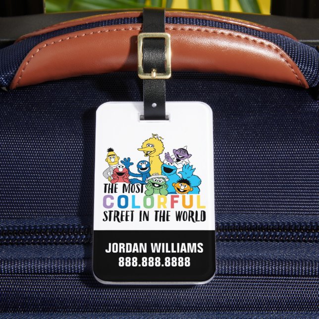 Etiqueta De Bagagem Rua Sésamo | Adicione seu nome (Frente Insitu 2)