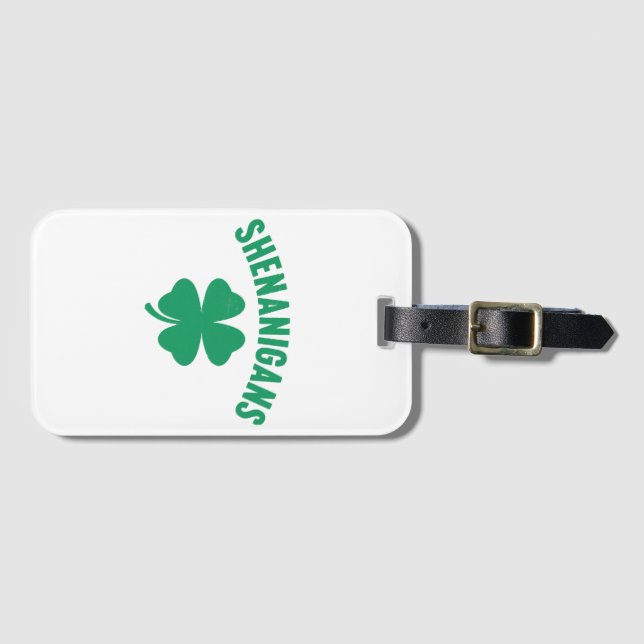 Etiqueta De Bagagem Rua Shenanigans Shamrock. (Frente Horizontal)