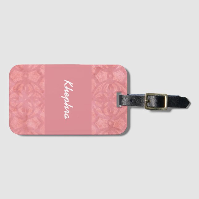 Etiqueta De Bagagem Ruddy Pink Batik Name (Frente Horizontal)