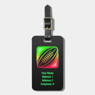 Etiqueta De Bagagem Rugby lustroso