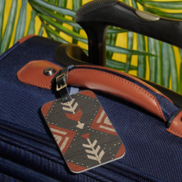 Etiqueta De Bagagem Rustic Boho Luggage Tag Terracotta Print
