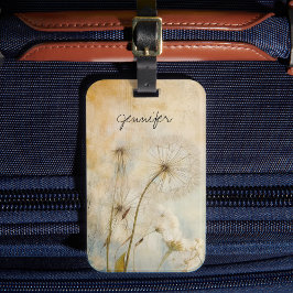 Etiqueta De Bagagem Rustic Dandelions