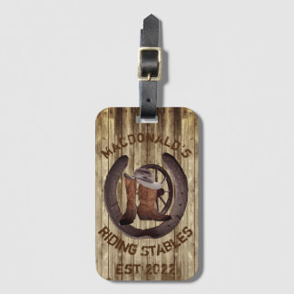 Etiqueta De Bagagem Rustic western cowboy