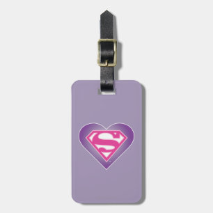 Etiqueta De Bagagem S-Shield do Coração Roxo