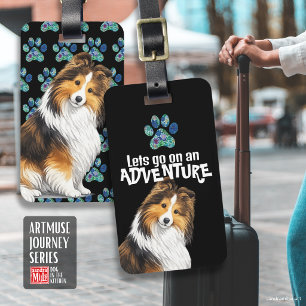 Etiqueta De Bagagem SABLE Sheltie • Série Jornada ArtMuse
