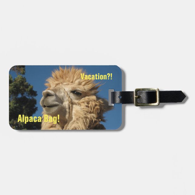 Etiqueta De Bagagem Saco da alpaca (Frente Horizontal)